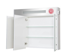 Дзеркальна шафка Аквародос Париж 100х80 см з підсвічуванням ДСП/скло білий АР000001162