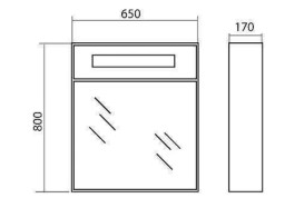 Дзеркальна шафка Аквародос Париж 65х80 см з підсвічуванням ДСП/скло білий АР000001163