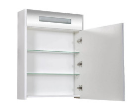 Дзеркальна шафка Аквародос Париж 65х80 см з підсвічуванням ДСП/скло білий АР000001163