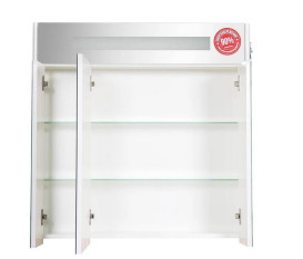 Дзеркальна шафка Аквародос Париж 80х80 см з підсвічуванням ДСП/скло білий АР000001164