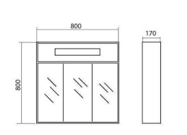 Дзеркальна шафка Аквародос Париж 80х80 см з підсвічуванням ДСП/скло білий АР000001164