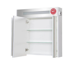 Дзеркальна шафка Аквародос Париж 80х80 см з підсвічуванням ДСП/скло білий АР000001164