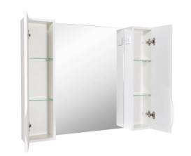 Дзеркальна шафка Аквародос Родорс 100х80 см ДСП/МДФ білий АР000001173