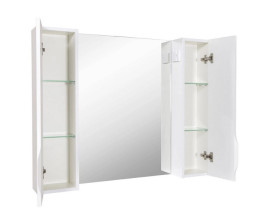 Дзеркальна шафка Аквародос Родорс 100х80 см ДСП/МДФ білий АР000001173