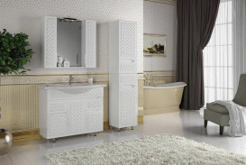 Зеркальный шкафчик Аквародос Родорс 100х80 см c подсветкой ДСП/МДФ белый АР000040358