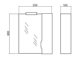 Зеркальный шкафчик Аквародос Родорс 55х80 см c подсветкой ДСП/МДФ белый АР000040355