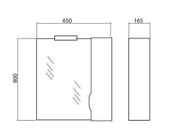 Дзеркальна шафка Аквародос Родорс 65х80 см ДСП/МДФ білий АР000001175
