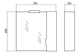 Дзеркальна шафка Аквародос Родорс 70х80 см ДСП/МДФ білий АР000001176