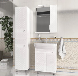 Дзеркальна шафка Аквародос Родорс 70х80 см з підсвічуванням ДСП/МДФ білий АР000040357