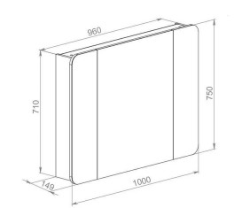 Дзеркальна шафка Аквародос Рома 100х75 см ДСП/скло білий АР000093863