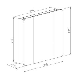 Дзеркальна шафка Аквародос Рома 85х75 см ДСП/скло білий АР000001188