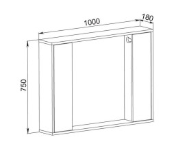 Зеркальный шкафчик Аквародос Шельф 100х75 см ДСП/МДФ нордленд АР000082698