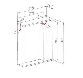 Зеркальный шкафчик Аквародос Шельф 65х75 см ДСП/МДФ нордленд АР000082695