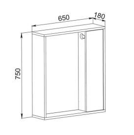 Зеркальный шкафчик Аквародос Шельф 65х75 см ДСП/МДФ нордленд АР000082695