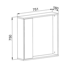 Зеркальный шкафчик Аквародос Шельф 75,1х75 см ДСП/МДФ нордленд АР000082696