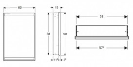 Дзеркальна шафка для ванної кімнати Geberit One 60x90x15 см зі світлодіодним підсвічуванням алюміній 505.800.00.1