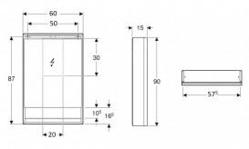Дзеркальна шафка для ванної кімнати Geberit One 60x90x15 см з нішою та світлодіодним підсвічуванням алюміній білий 505.830.00.2