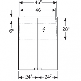Дзеркальна шафка Geberit Option Basic з підсвічуванням дводверна 500.257.00.1