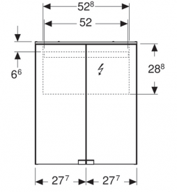 Дзеркальна шафка Geberit Option Basic з підсвічуванням дводверна 500.258.00.1