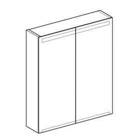 Дзеркальна шафка Geberit Option Basic 90х70 см з підсвічуванням дводверна 500.583.00.1