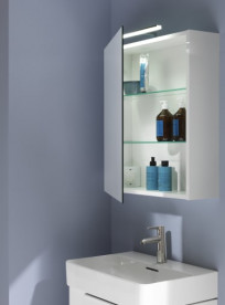 Дзеркальна шафка Laufen Base 60 см петлі зліва з підсвічуванням МДФ/ДСП білий матовий H4027511102601