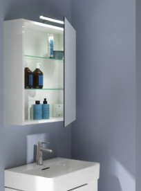 Зеркальный шкафчик Laufen Base 60 см петли справа с подсветкой МДФ/ДСП белый матовый H4027521102601