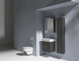 Дзеркальна шафка Laufen Base 60 см петлі праворуч з підсвічуванням МДФ/ДСП сірий H4027521102661