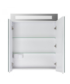 Зеркальный шкафчик Мойдодыр Лагуна ЗШ-80 75х82 см с LED-подсветкой ДСП белый глянец 00-00002880