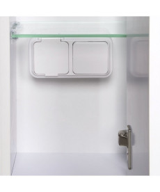 Зеркальный шкафчик Мойдодыр Лагуна ЗШ-100 97х82 см с LED-подсветкой ДСП белый глянец 00-00002882