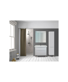 Зеркальный шкафчик Мойдодыр Лагуна ЗШ-100 97х82 см с LED-подсветкой ДСП белый глянец 00-00002882