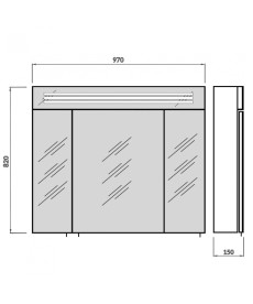 Зеркальный шкафчик Мойдодыр Лагуна ЗШ-100 97х82 см с LED-подсветкой ДСП белый глянец 00-00002882