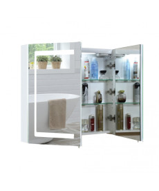 Зеркальный шкафчик Мойдодыр Oskar ЗШ-100 100х70 см с LED-подсветкой ДСП белый глянец 00-0008252