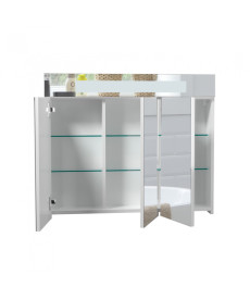 Дзеркальна шафка Мийдодир Oskar ЗШ-90 90х65 см з LED-підсвічуванням ДСП білий глянець 00-0008253