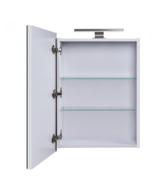 Зеркальный шкафчик Мойдодыр Руна 54х72 см с LED-светильником ДСП белый мат 00-0007701