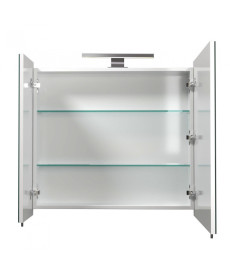 Зеркальный шкафчик Мойдодыр Руна 80х72 см с LED-светильником ДСП белый мат 00-0008229