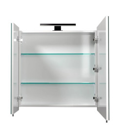Дзеркальна шафка Мийдодір Runa Black 80 80,4х20х72 см см з LED-підсвічуванням ДСП білий мат 00-0009295