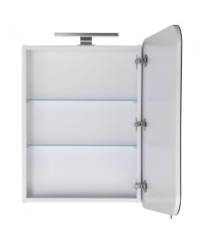 Зеркальный шкафчик Мойдодыр Сорренто 59х70,5 см с LED-подсветкой ДСП белый мат 00-0008257