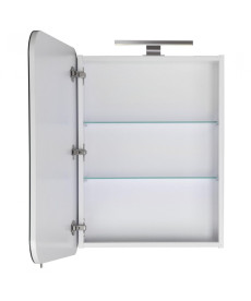 Зеркальный шкафчик Мойдодыр Сорренто 59х70,5 см с LED-подсветкой ДСП белый мат 00-0008257