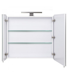 Зеркальный шкафчик Мойдодыр Сорренто 80х70,5 см с LED-подсветкой ДСП белый мат 00-0008258