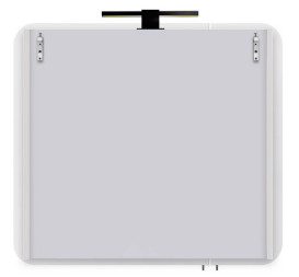 Зеркальный шкафчик Мойдодыр Сорренто Black 80 80х20х70,5 см см с LED-подсветкой ДСП белый мат 00-0009298