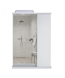 Дзеркальна шафка Мийдодир СТ-50 53х76 см з LED-підсвічуванням ДСП білий глянець 00-00004088