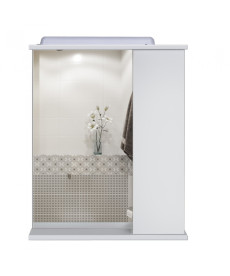 Дзеркальна шафка Мийдодир СТ-60 62х76 см з LED-підсвічуванням ДСП білий глянець 00-00004089