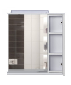 Зеркальный шкафчик Мойдодыр СТ-70 73х76 см с LED-подсветкой ДСП белый глянец 00-00004090