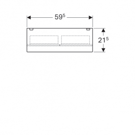 Зеркальный шкафчик подвесной Geberit Acanto 60х83 см с подсветкой две дверцы ДСП дуб мистик/меламин структура дерева 500.644.00.2