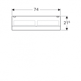 Зеркальный шкафчик подвесной Geberit Acanto 75х83 см с подсветкой две дверцы ДСП дуб мистик/меламин структура дерева 500.645.00.2