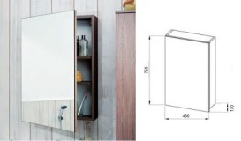 Дзеркальний шафка підвісна Jika Deep однокамерний правий / лівий золотий дуб H4541614343411