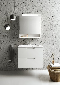 Зеркальный шкафчик Ravak Classic II 60х14х76 см с LED-подсветкой МДФ белый глянец X000001469