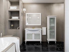 Зеркало для ванной Аквародос Беатриче 100х80 см белый патина золото АР000000908