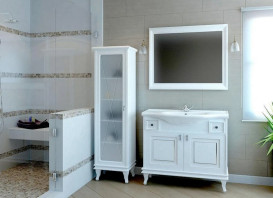 Зеркало для ванной Аквародос Беатриче 100х80 см белый патина хром АР000000909