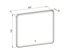 Зеркало для ванной Аквародос Donato 80х70 см sensor с LED-подсветкой черный АР000113297